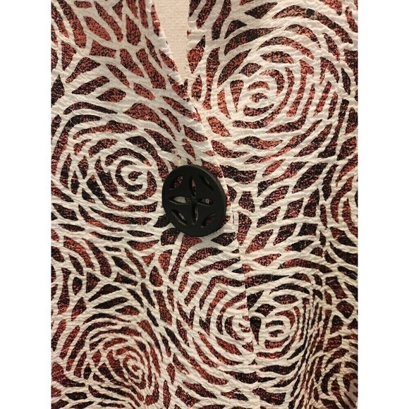 IC By Connie K Jacket Asymmetrical Hem 3/4 Cuffed Sleeve One Button Sz L Floral - Picture 2 of 10